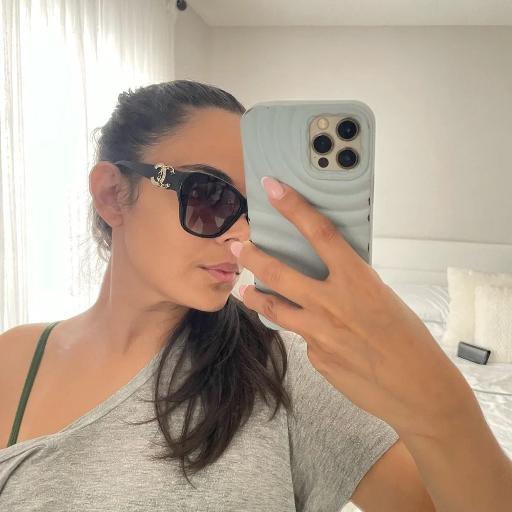 CHANEL Acetate Lambskin CC Sunglasses